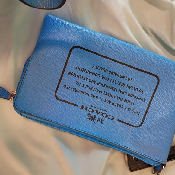 Coach Reversible Tote Vibrant BlueTo Soft Black&Gray NWOT Perfect 2in1 Bag - Picture 5 of 16